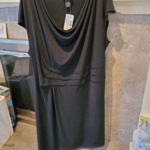 womans, short sleeve, black dress